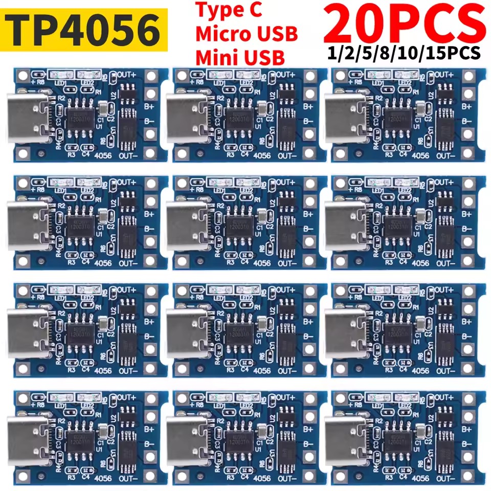 Tp4056 Module - 1-20 STKS Type-c/Micro/Mini USB 5 V