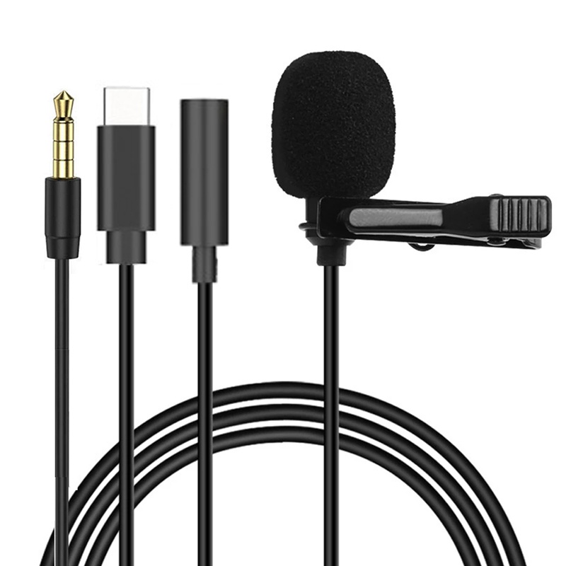Usb C Cable - 1.5m Mini Draagbare Lavalier Microfoon Condensator