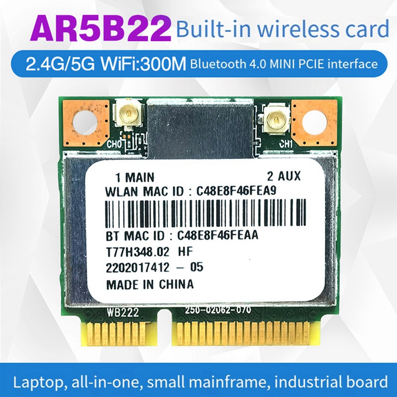AR5B22 AR9462 WiFi-kaart + int - Antenna 2.4Ghz recensie en prijs